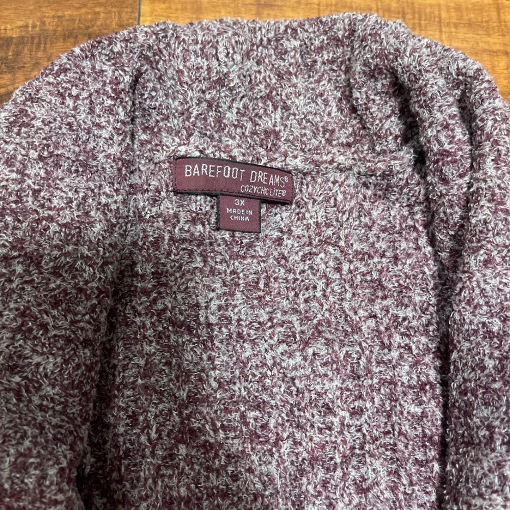 Barefoot Dreams Plum Open-Front Cozy Cardigan - Picture 5 of 7